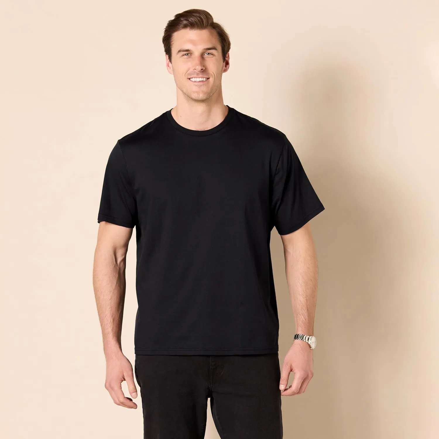 Amazon Essentials Men's Cotton Regular-Fit Short-Sleeve Crewneck T-Shirt, Pack of 2