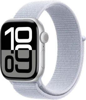 Apple Watch Series 10 [GPS   Cellular 42mm case] Smartwatch with Silver Aluminium Case with Blue Cloud Sport Loop. Fitness Tracker, ECG App, Always-On Retina Display, Carbon Neutral
