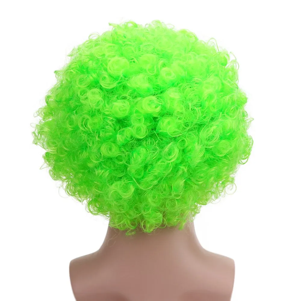 FREE BEAUTY Fluffy Afro Synthetic Clown Wig for Men Women Cosplay Anime Party St. Patrick's Day Christmas Halloween Fancy Funny Wigs (Green)