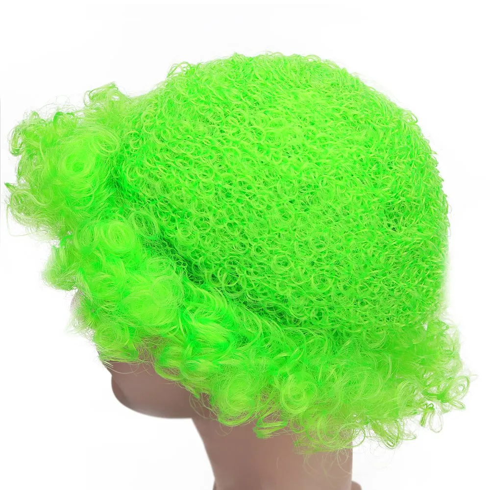 FREE BEAUTY Fluffy Afro Synthetic Clown Wig for Men Women Cosplay Anime Party St. Patrick's Day Christmas Halloween Fancy Funny Wigs (Green)
