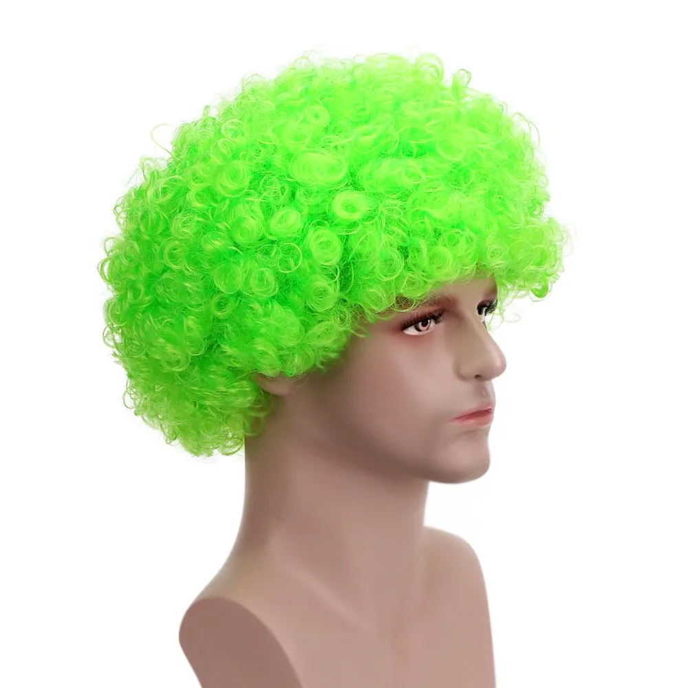 FREE BEAUTY Fluffy Afro Synthetic Clown Wig for Men Women Cosplay Anime Party St. Patrick's Day Christmas Halloween Fancy Funny Wigs (Green)