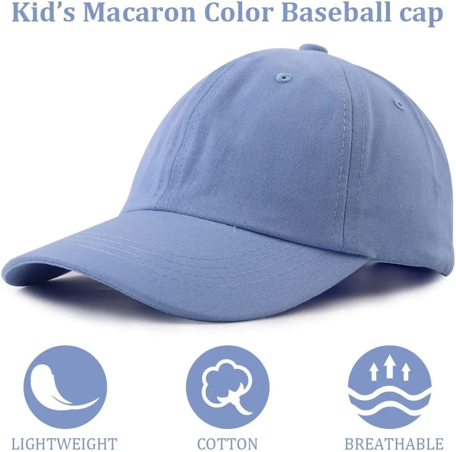 Girls Baseball Cap Kids Cute Sun Hat Adjustable Trucker Hats Toddler Rainbow Floral Ponytail Caps Spring Summer