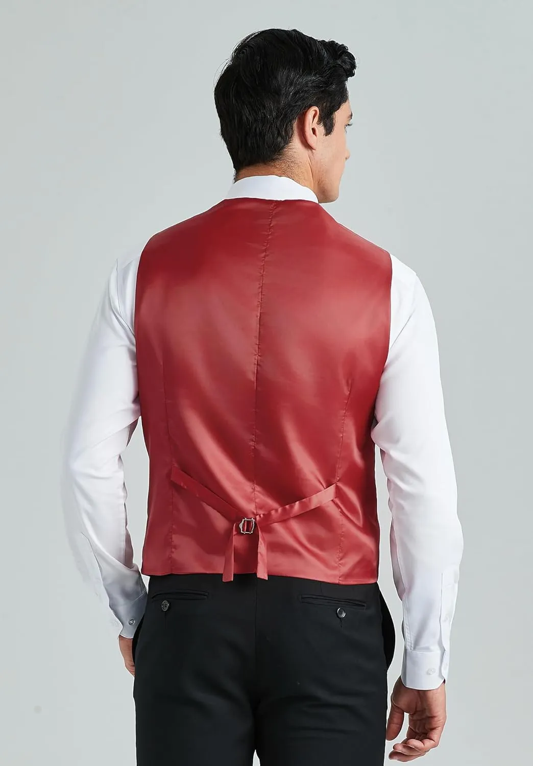 HISDERN Mens Suit Vest Business Formal Dress Vests for Men Solid Color Casual Wedding Tuxedo Party Waistcoat