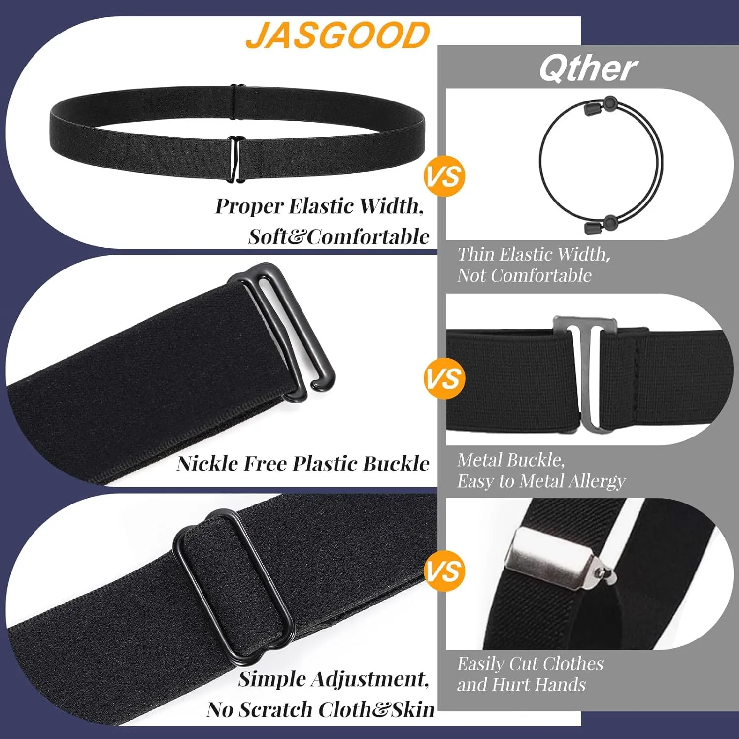 JASGOOD Crop Top Tuck Waist Band Adjustable Band Tucking Sweaters Shirts Elastic Stretch Belts for Women Change Style of Tops
