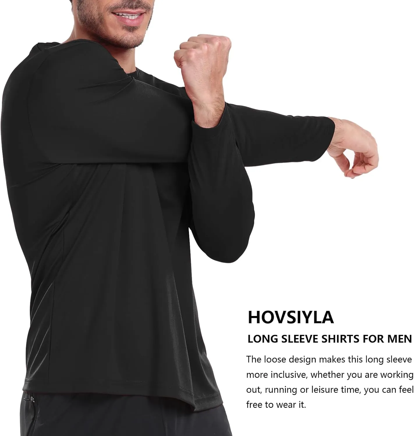 Long Sleeve Shirts for Men Moisture Wicking Mens Tee Shirts Workout Sun Protection T Shirt for Running