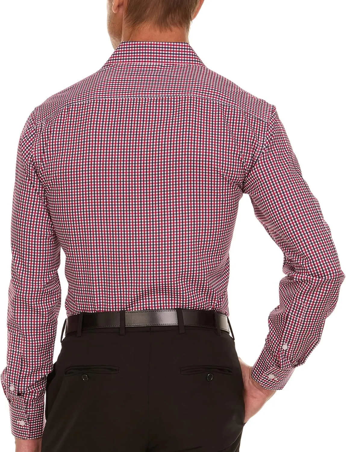 Nautica Slim Fit Mens Dress Shirts Long Sleeve Performance Polyester Fabric Wrinkle Free 4-Way Stretch