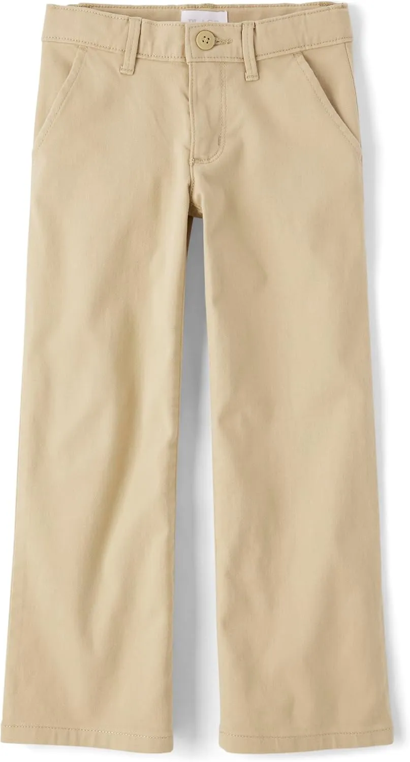The Children's Place Girls' Uniform Wide Leg Chino Pants