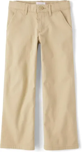 The Children's Place Girls' Uniform Wide Leg Chino Pants