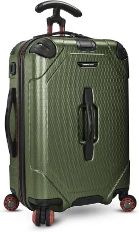 Traveler's Choice Maxporter II Hardside Polycarbonate Suitcase with Spinner Wheels, Dark Green, 22" Carry-On Luggage