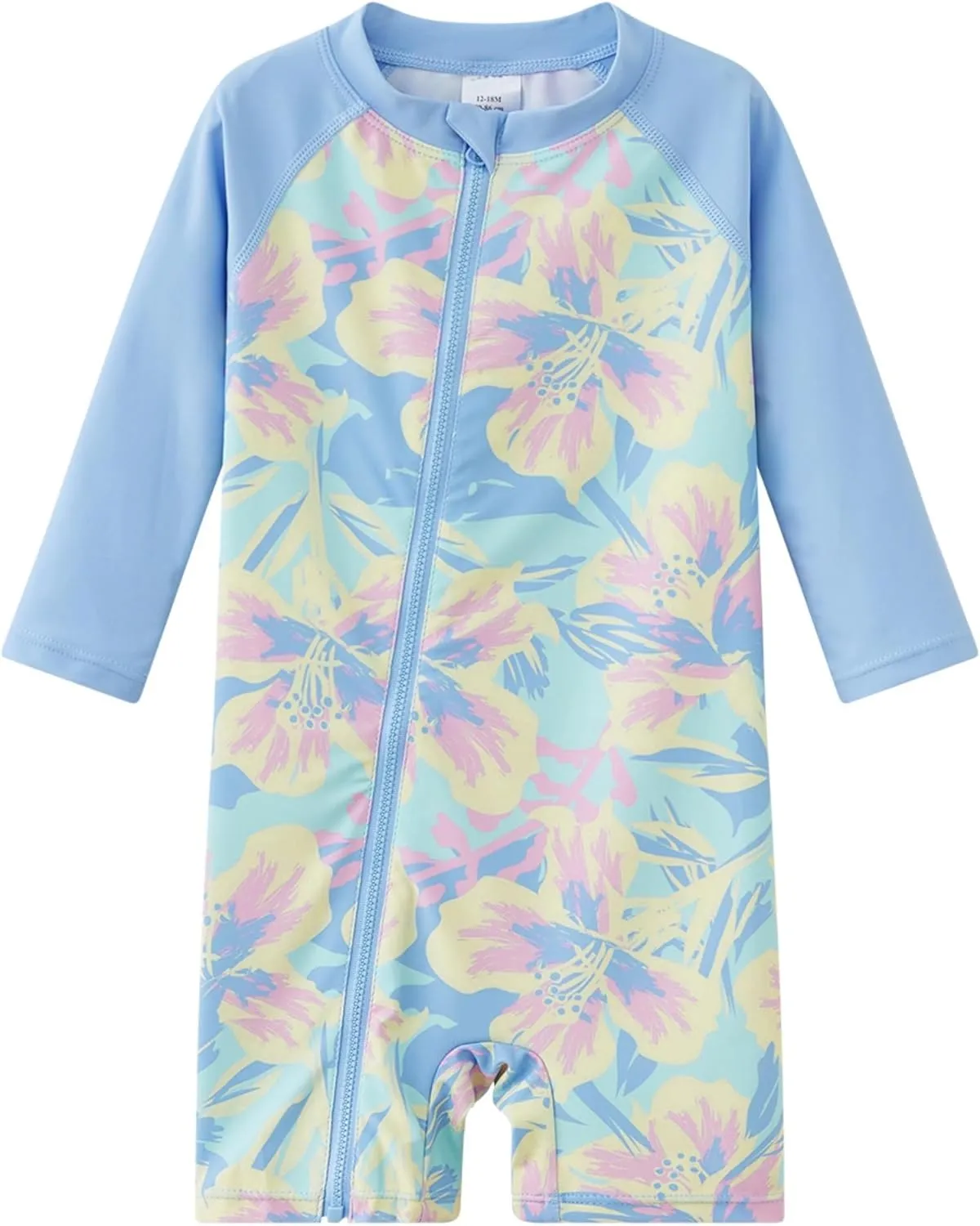 UMELOK Baby Girls' One Piece Swimsuit Full Zip UPF 50  Sun Protection Swimwear Rash Guard Swim Suit