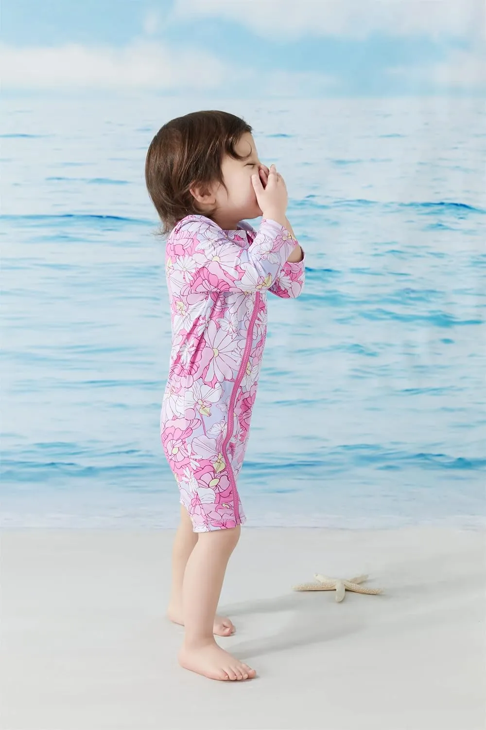 UMELOK Baby Girls' One Piece Swimsuit Full Zip UPF 50  Sun Protection Swimwear Rash Guard Swim Suit