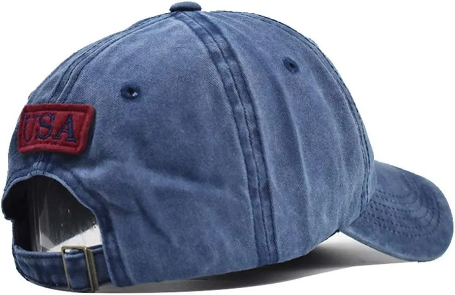 Washed American Flag Baseball Cap Retro Adjustable Sun Dad Gift Hats for Men Women Fashion Trucker Cap Unisex