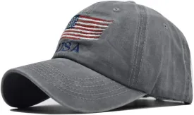 Washed American Flag Baseball Cap Retro Adjustable Sun Dad Gift Hats for Men Women Fashion Trucker Cap Unisex