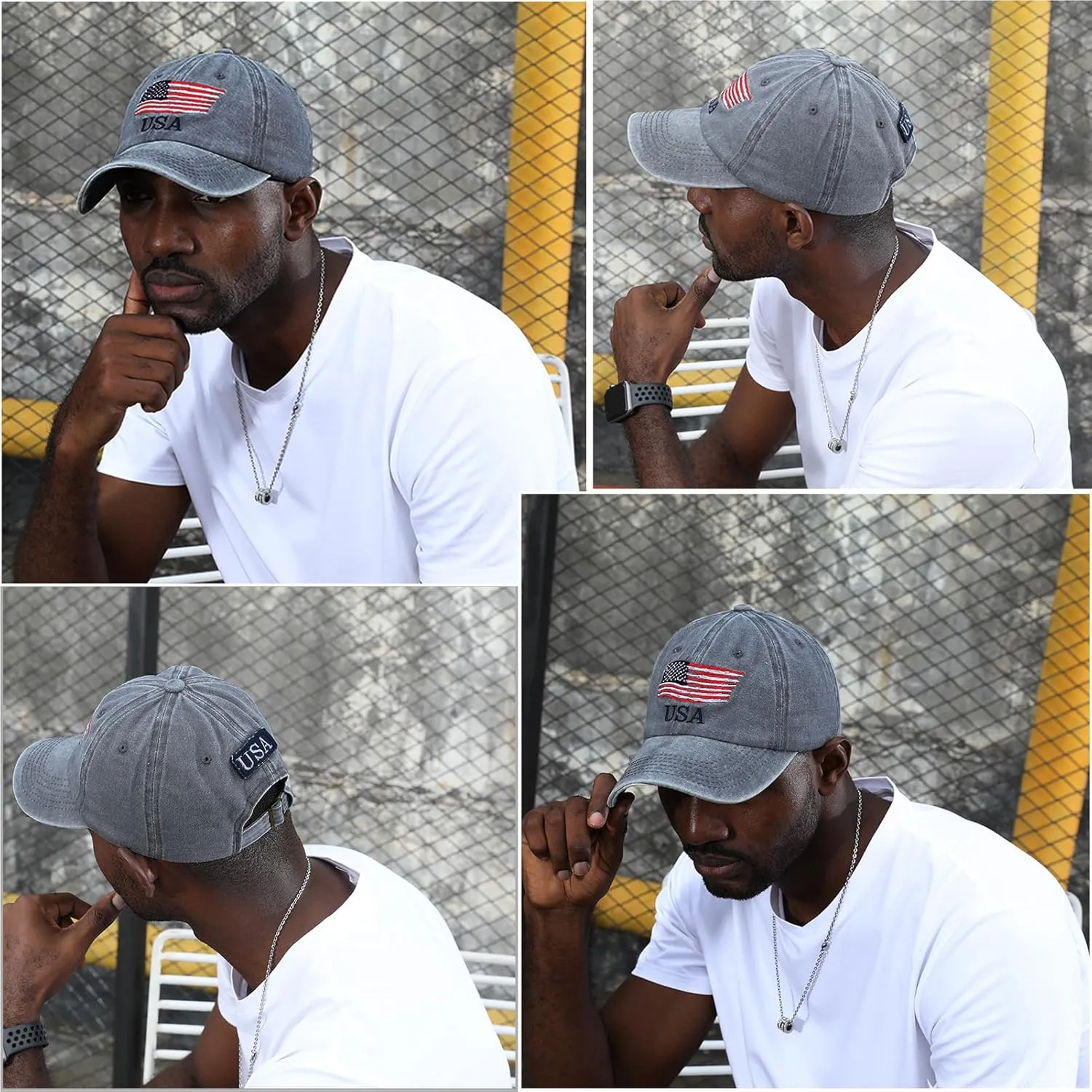 Washed American Flag Baseball Cap Retro Adjustable Sun Dad Gift Hats for Men Women Fashion Trucker Cap Unisex