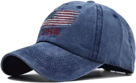 Washed American Flag Baseball Cap Retro Adjustable Sun Dad Gift Hats for Men Women Fashion Trucker Cap Unisex