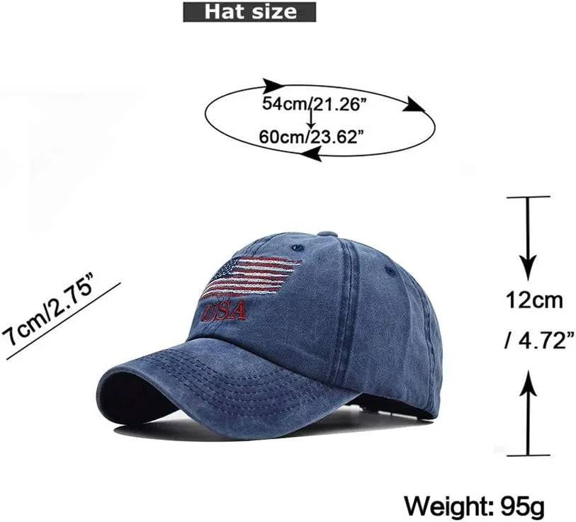 Washed American Flag Baseball Cap Retro Adjustable Sun Dad Gift Hats for Men Women Fashion Trucker Cap Unisex