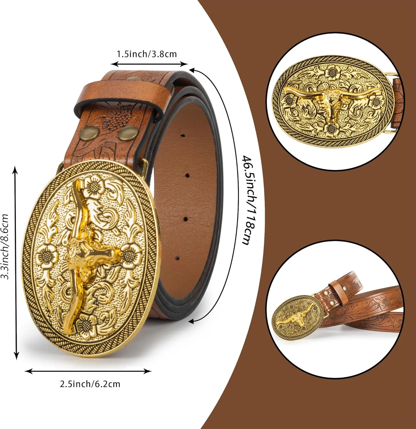 Western Belts for Women Men-Cowgirl-Cowboy-Country-Belt
