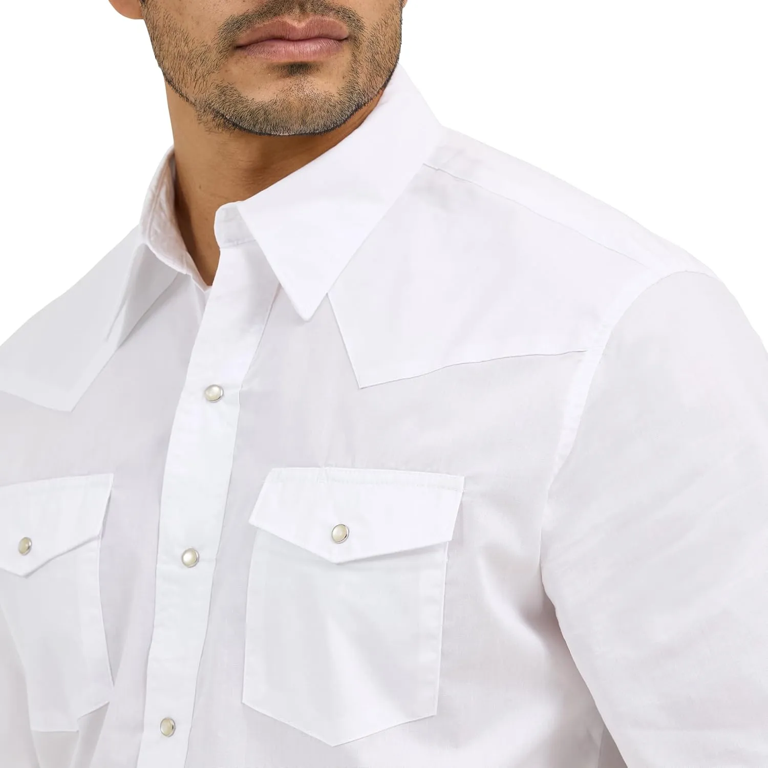 Wrangler Men's Sport Western Basic Two Pocket Short Sleeve Snap Shirt