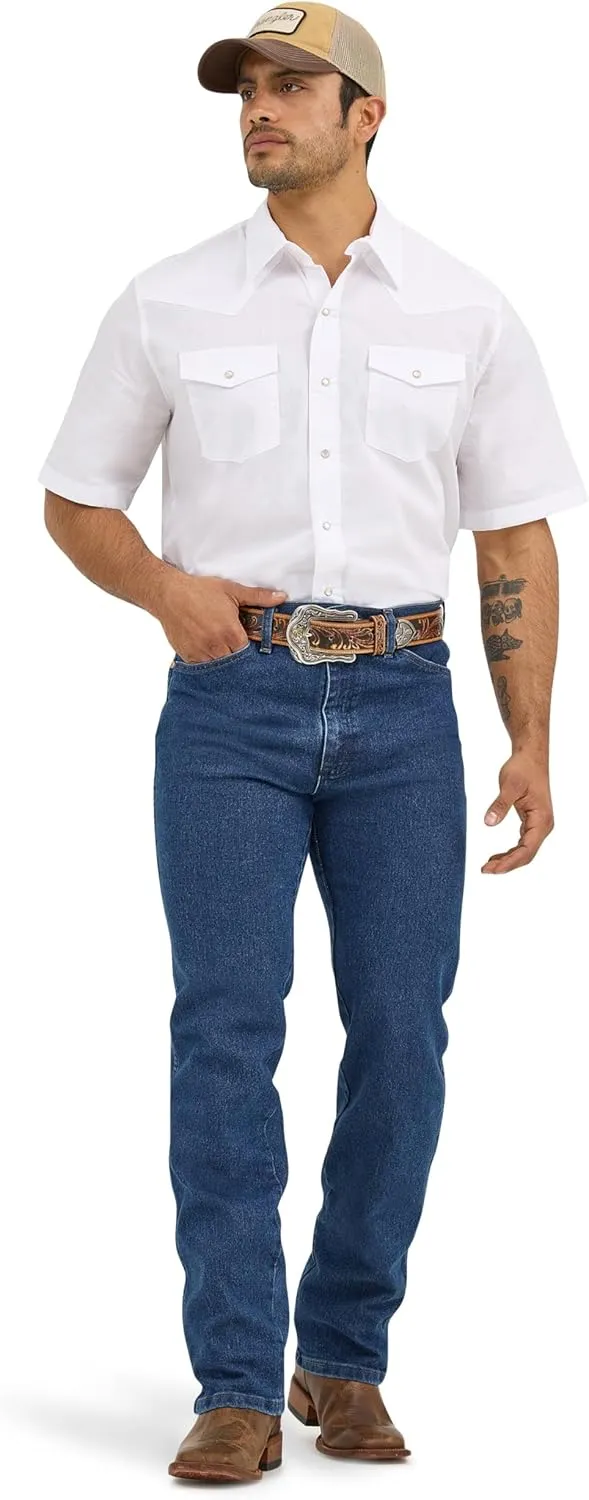 Wrangler Men's Sport Western Basic Two Pocket Short Sleeve Snap Shirt